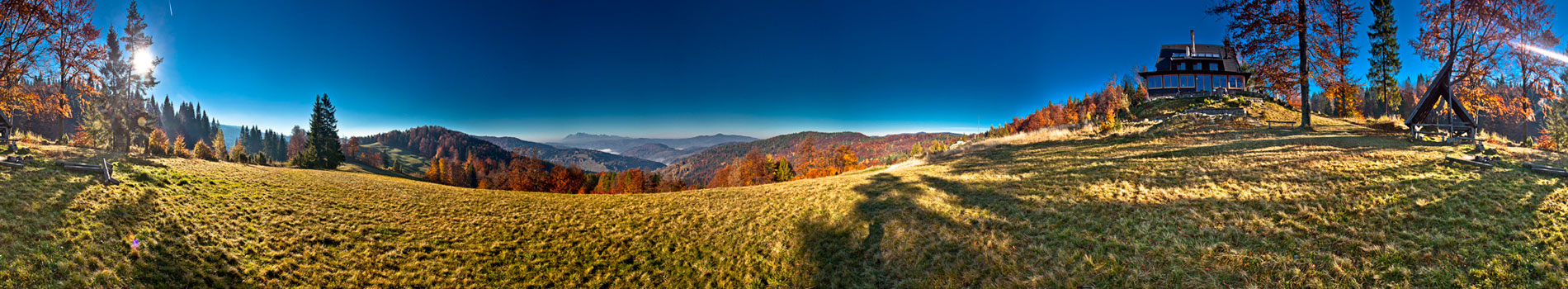 Panorama schroniska na Wierchomli